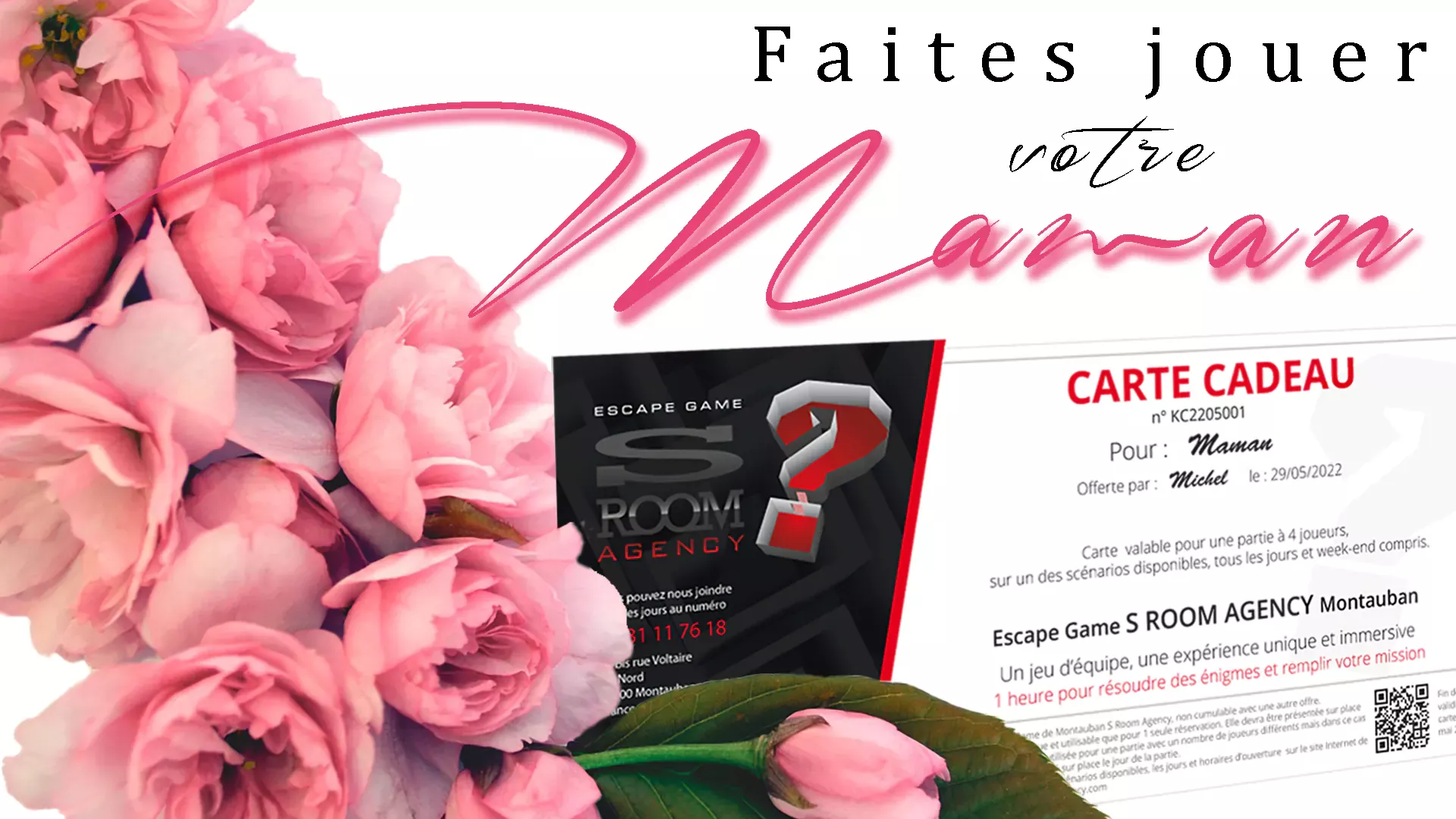 Bannière Fête des mères 2022 - Escape Game Montauban S Room Agency