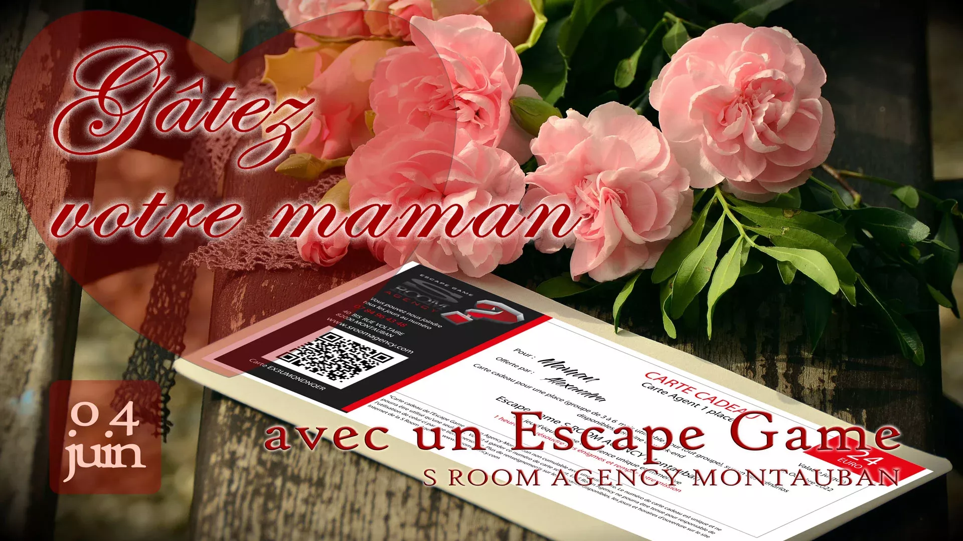 Bannière Fête des Mères 2023 - Escape Game Montauban S Room Agency 