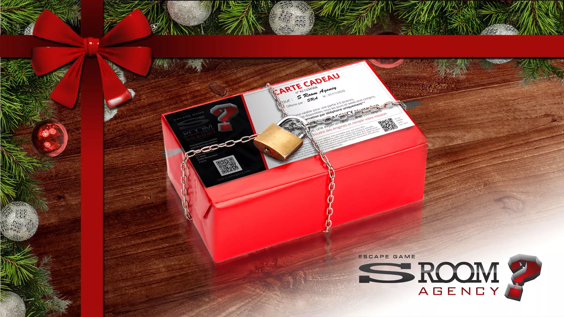 Bannière Jeu Cartes Cadeaux Noel 2020 - Escape Game Montauban S Room Agency